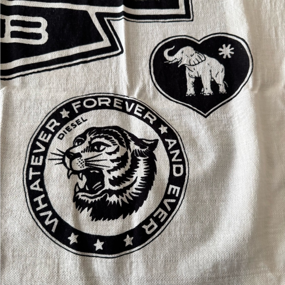 Diesel Black and White Graphic Scarf - Picture 3 of 8